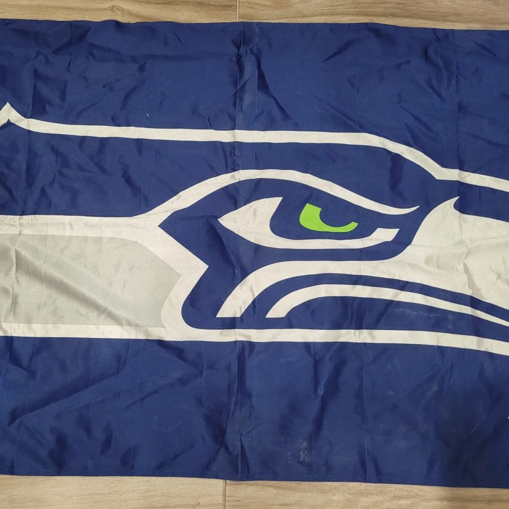 Seattle Seahawks Flag NFL Football Team Logo Banner Navy Blue 3x5 ft Fan Cave